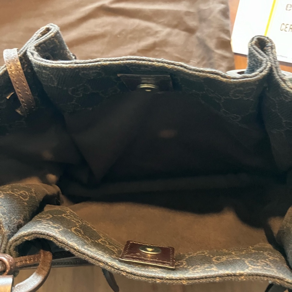 Gucci Brown DENIM Signature Tote with Pouch WITH COA - Picture 4 of 14